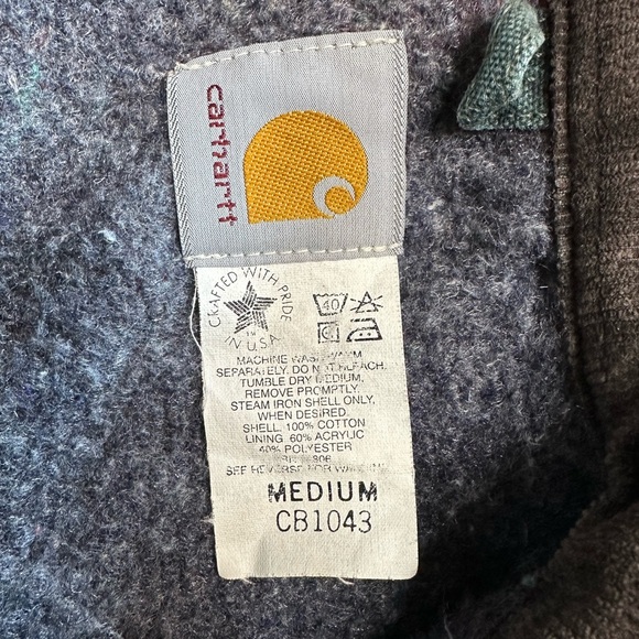 Vintage Men’s Carhartt Chore Coat C02 Moss Green Blanket Lined Made in USA Sz M - Picture 3 of 14